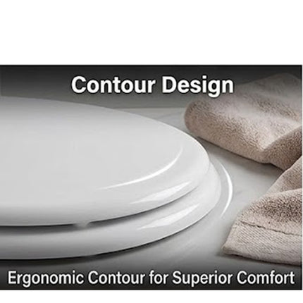 18" Universal Toilet Seat White Easy Fit Bathroom WC Seat With Fittings