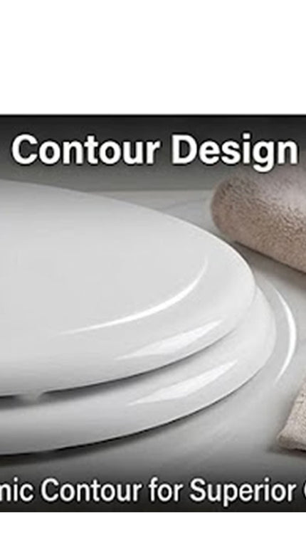 18" Universal Toilet Seat White Easy Fit Bathroom WC Seat With Fittings