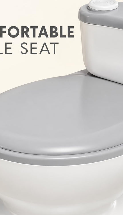 Toddler Potty Training Kids Toilet Flush Sound Music Soft PVC Seat Non-Slip Grey