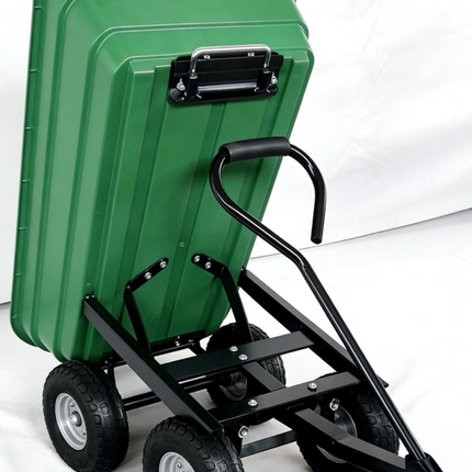 Garden Trolley Dump Cart Heavy Duty 300KG Tipping Wheelbarrow Truck Trailer 75L