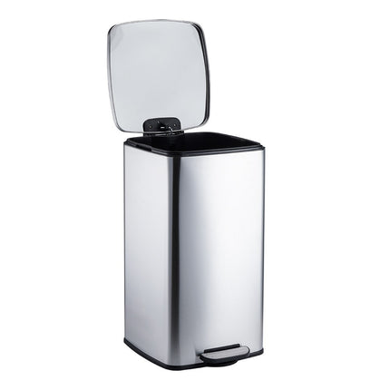 50L Pedal Bin Stainless Steel Removable Inner Bucket Home Office Waste Trash Can