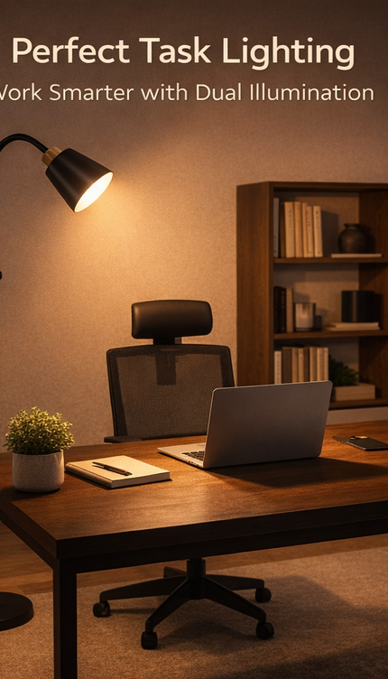 Floor Lamp with Dual Heads E27 Reading Light Modern Rotating Adjustable for Home