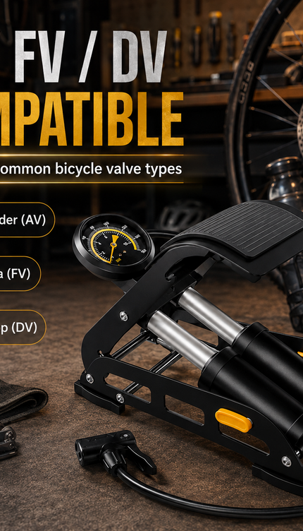 Bike Foot Pump Double Piston with Guage 160PSI