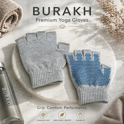 Half Finger Gym Gloves Non Slip Yoga Fitness Exercise Training Sports Pilates