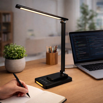 LED Desk Lamp with USB Night Light Dimmable Touch Control for Home Office Study