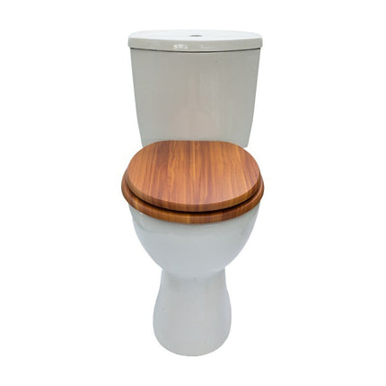 18" Universal Toilet Seat MDF Wooden Bathroom WC Easy Fit + Fittings Novelty