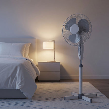 16” Fan Pedestal Oscillating Adjustable Height 3 Speed Powerful Airflow