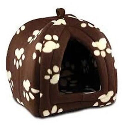 Igloo Pet Bed Cat Dog Kitten Cave – Cozy Fleece Pyramid House Washable Warm