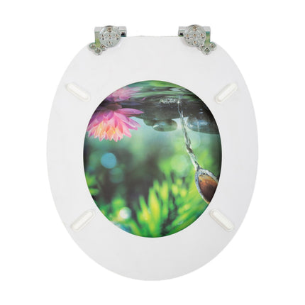 18" UNIVERSAL BATHROOM TOILET SEAT WOODEN EASY FIT WC SEAT WITH FITTINGS