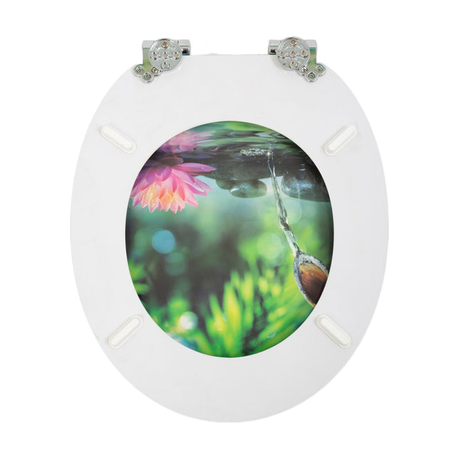 18" UNIVERSAL BATHROOM TOILET SEAT WOODEN EASY FIT WC SEAT WITH FITTINGS