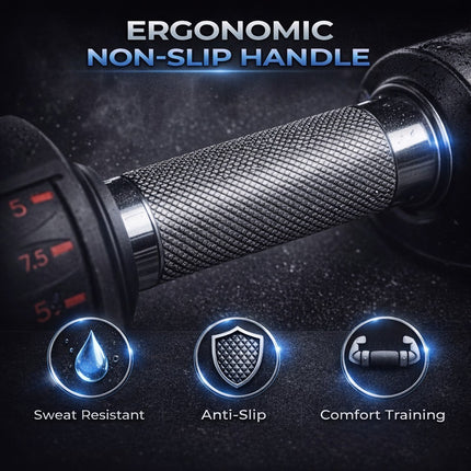 2x Adjustable Quick Dial Dumbbell Set