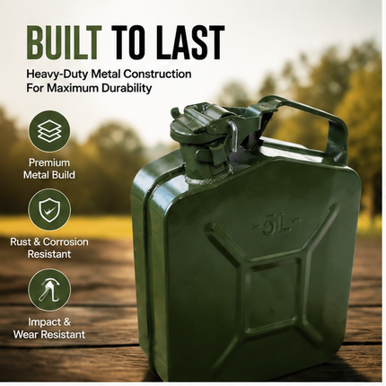 Metal Jerry Can 5L 10L 20L & Spout Heavy Duty Petrol Diesel Storage Container