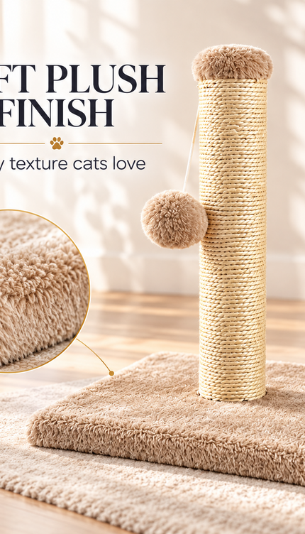 Cat Scratching Post 35cm Sisal Scratcher Kitten Activity Centre Hanging Ball Toy