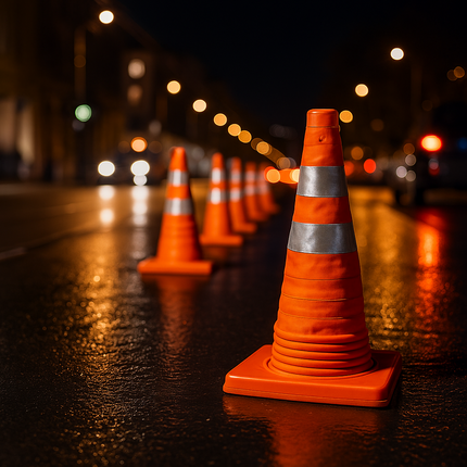18" Pop Up Safety Traffic Cone High Visibility Durable Portable Road Warning