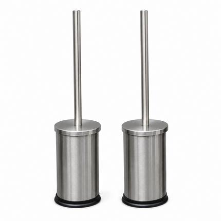 Stainless Steel Toilet Brush & Holder Bathroom WC Cleaning Brush Set Long Handle