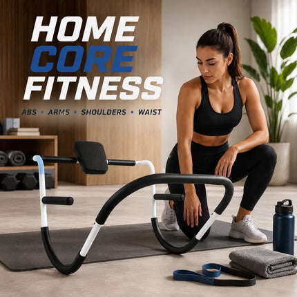 Ab Roller With Padded Headrest Sit Up Crunch Core Trainer Gym Fitness Exercise