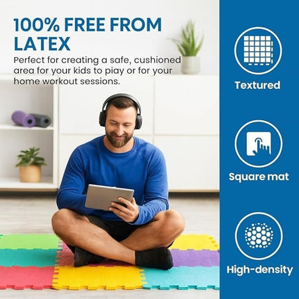 Eva Foam Mat Gym Floor Mats Foam Yoga & Play Thick Interlocking Tiles 30x30cm