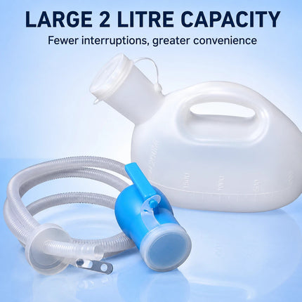 Urinal Bottle 2L Men Spill-Proof 1.5M Hose Portable Bedside Travel Car Camping