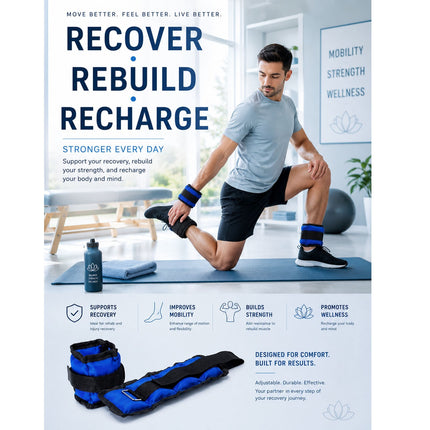 0.5kg Blue Ankle & Wrist Weights Set – 2 PCS