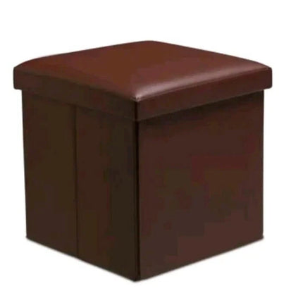 Folding Storage Box Faux Leather Home Footstool Ottoman Seat Stool Storage Boxes