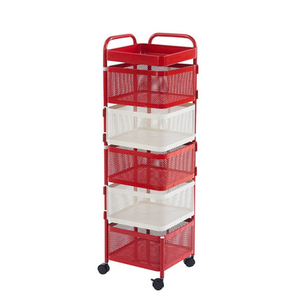 Rotating Storage Rack Square Trolley Kitchen Bathroom Organizer Vegetable Shelf