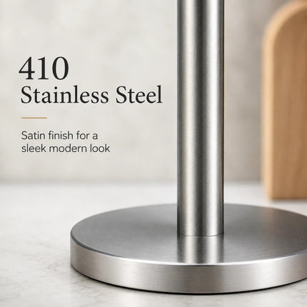 Tissue Roll Holder Free Standing Countertop Paper Stand Stainless Steel Holder