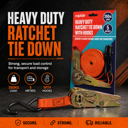 Ratchet Tie Down Strap 5m Heavy Duty Cargo Belt