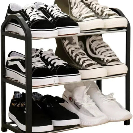 3-Tier Black Shoe Rack Stand