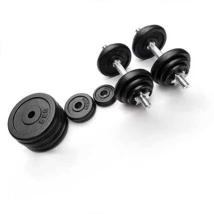 Adjustable Dumbbell Barbell Set Cast Iron 15-50KG Body Building Set - Box Damage