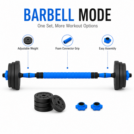 Dumbbell Barbell Set 20KG Adjustable Home Workout Kit