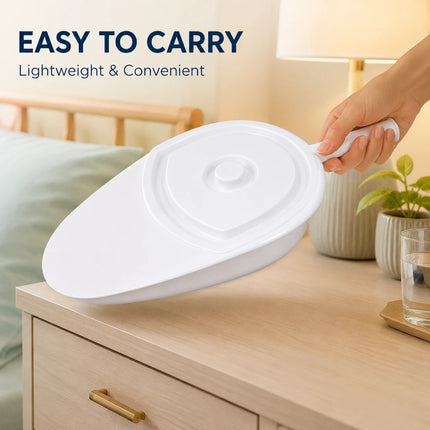 Portable Bed Pan with Lid Women and Men Spill-Resistant Reusable For Elderly