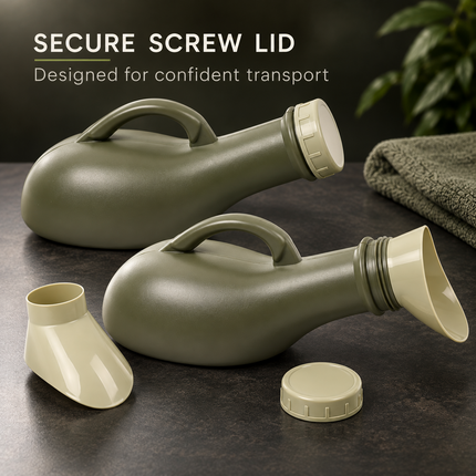 Unisex Urinal Bottle 1L Men & Women Spill-Proof Funnel Portable Bed Car Travel