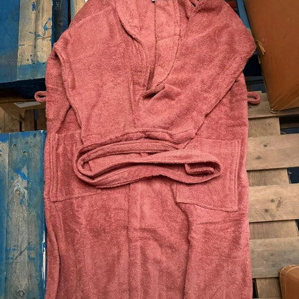 Unisex Cotton Terry Bathrobe Soft Towel Gown Dressing Robe Men Women