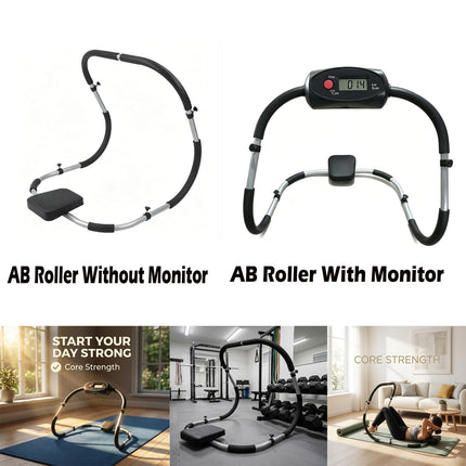 Ab Roller Sit Up Crunch Core Trainer With Padded Headrest Fitness Exercise Gym