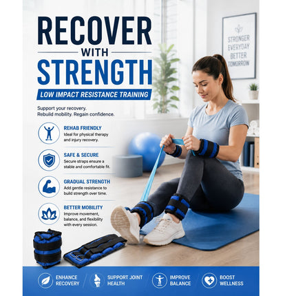 3Kg Ankle Wrist Leg Weights Straps 2 PCS Running Yoga Training Blue Straps