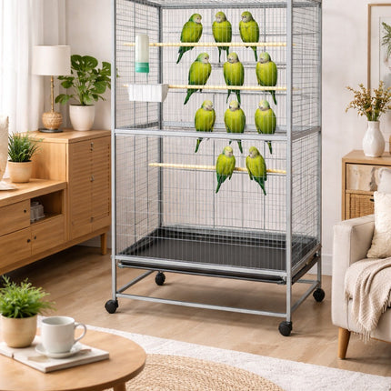 52 inch Steel Standing Large Flight King Bird Cage Cockatiels Parrot Pigeons