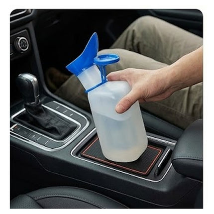 Unisex Urinal Bottle 1 Liter Portable Emergency Pee Bottle With Lid & Funnel