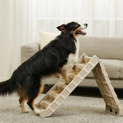Foldable Pet Ramp Ladder – Easy Climb Stairs for Dogs Car Access Portable Design
