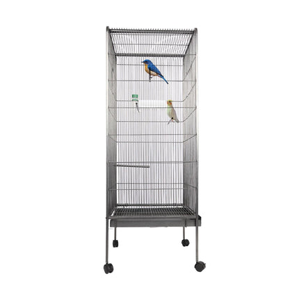 Large 53" Steel Bird Cage Standing Flight Aviary for Parrots Cockatiels & Pigeon