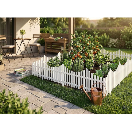Garden Edging Fence 10PCS Wood Effect Lawn Border