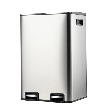40L Pedal Bin Stainless Steel 2x20L Double Compartment Home Office Waste Can