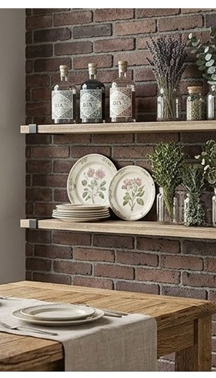 Floating Shelves Set of 3 Wall Mounted Paulownia Wood Storage Display Shelf Kit