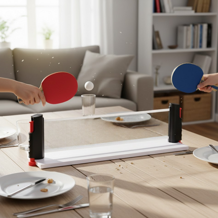 Retractable Table Tennis Net Set Portable Ping Pong Replacement Indoor Game