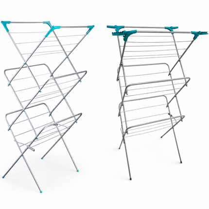 3 Tier Folding Clothes Airer Indoor Laundry Drying Rack Freestanding Metal Dryer