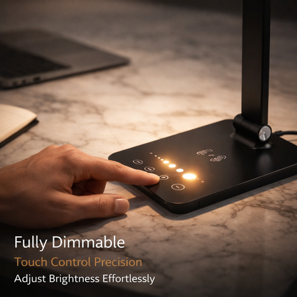5 Lighting Modes Dimmable LED Desk Lamp Wireless Charging for Home Office