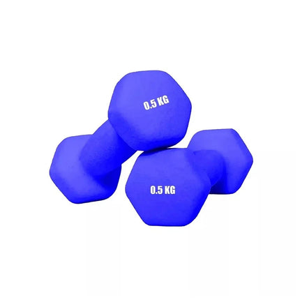 Neoprene Dumbbells 0.5KG x 2 Weights Iron Hand Aerobic Workout Fitness Gym Blue