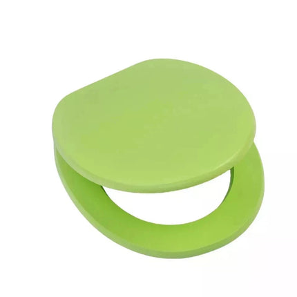 Universal Toilet Seat Lime Green Wooden MDF Easy Fit Bathroom WC Seat 18 Inches