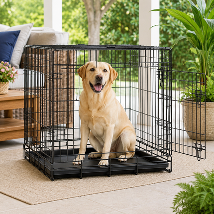 Pet Cage 24 Inch Dog Crate Portable Puppy Training Kennel Tray