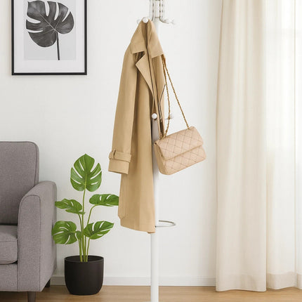 Freestanding Coat Rack Marble Base Stand Jacket Clothes Umbrella Garment Hanger