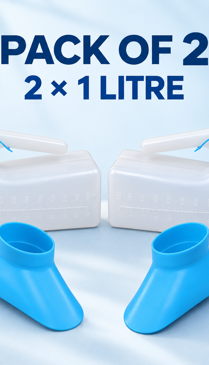 Unisex Urinal Bottle 1L Men & Women Spill-Proof Funnel Portable Bedside Travel